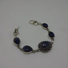 Natural "Sodalite" Handmade Sterling Bracelet Size 7" #456 All Of My Jewelry Is Handmade By Me In My Smoke & Pet Free Home!!!!!! Please Note That Every Item Purchased Comes In A Drawstring Organza Bag For Easy Gift Giving!!! Please Note That I Will Consider Any Reasonable Offer On My Jewelry!!!!!!!!!! Please Let Me Know If You Have Any Further Questions. Thanks For Stopping By And Have A Terrific Day!!! Shopping Apps, Closet Accessories, Clothing Outfits, Sterling Bracelets, My Jewelry, Norma Jeane, Funky Jewelry, Jewelry Inspo, Easy Gifts