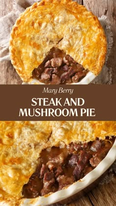 Mary Berry Steak And Mushroom Pie Epic Chunky Beef And Mushroom Pie, Beef Mushroom Pie, Easy Steak Pie Recipe, Steak And Mushroom Pie Recipes, Beef Pies Recipes, Steak Mushroom Pie, Steak And Mushroom Pot Pie, Pie Recipes Easy Savoury, Pie Charcuterie Board Ideas