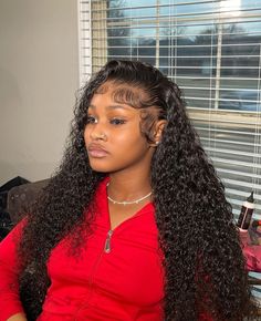 Curly No Part Wig, No Part Curly Wig, No Part Deep Wave Wig, Curly Wig Styles, Baddie Things, Wig For Beginners, Wig Closure, Deep Wave Wig, Rod Wave