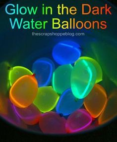 glow in the dark water balloons is shown on an instagramtion page, with text below