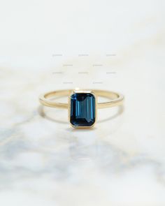 Emerald Cut London Blue Topaz Engagement Ring, 14k Solid Gold Ring, Bezel Emerald London Blue Topaz Ring, Topaz Solitaire Ring, Promise Ring - Etsy London Blue Topaz Engagement Ring, London Blue Topaz Engagement Rings, Blue Aquamarine Ring, Blue Topaz Engagement Ring, Blue Engagement Ring, Stackable Rings Silver, Blue Diamond Ring, Gold Items, Yellow Engagement Rings