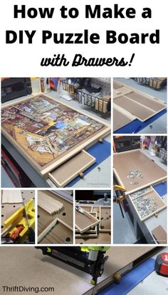 how to make a diy puzzle board with drawers