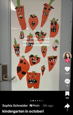 an image of a door decorated with carrots