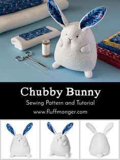 a stuffed bunny sewing pattern and instructions for making it with the crochet technique