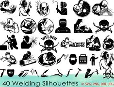 40 welding silhouettes in svt and png files