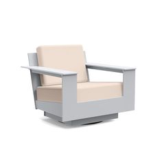 a white and beige chair on a white background