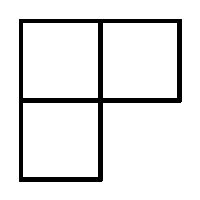 a black and white square with four squares in the middle, on a white background