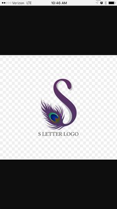 the letter s with a peacock feather on it logo design, hd png file