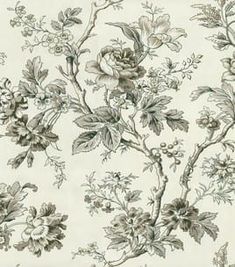 an old wallpaper with flowers and leaves on it