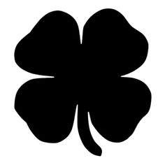 a four leaf clover is shown in black on a white background with the words,'st patrick's day written below it