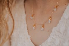 June Raindrops Necklace · Moonstone - Little Sycamore Delicate Moonstone Gemstone Crystal Necklace, Moonstone Drop Necklace With Natural Stones, Drop Moonstone Necklace With Natural Stones, Favorite Necklace, Inner Growth, Long Story Short, Blue Tourmaline, Raw Crystal, Rain Drops