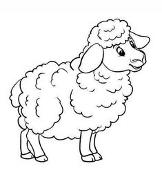 a black and white drawing of a sheep