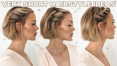 - https://howcandothis.com/hairstyleideas/easy-and-quick-hairstyles-for-short-hair-updos-half-updos-straightforward-braids-and-no-braid-kinds-2/ Short Hairstyle Ideas, Braids Short, Short Hair Up, Shorthair Hairstyles, Hairdos For Short Hair, Peinados Fáciles Para Cabello Corto, Easy Braids, Short Hair Updo