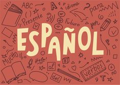 the spanish phrase espanol is surrounded by doodles and other things that are drawn on