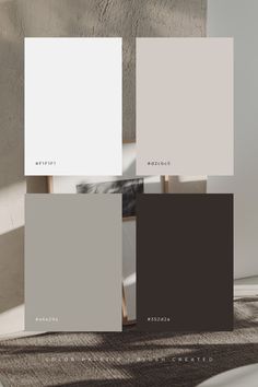 three different shades of gray and white in the same color scheme, one is neutral