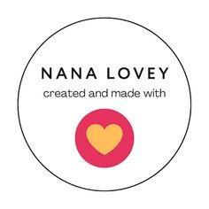 the logo for nana lovey, created and made with heart on white background