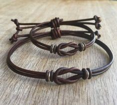 Gift Brown Braided Bracelets With Sliding Knot, Brown Braided Bracelet With Sliding Knot As Gift, Handmade Leather Bracelet With Waxed Cord For Gifts, Handmade Brown Bracelets For Friendship, Minimalist Brown Braided Bracelet As Gift, Handmade Leather Friendship Bracelets, Brown Waxed Cord Bracelets For Gift, Handmade Brown Leather Friendship Bracelet, Brown Waxed Cord Bracelet For Gift