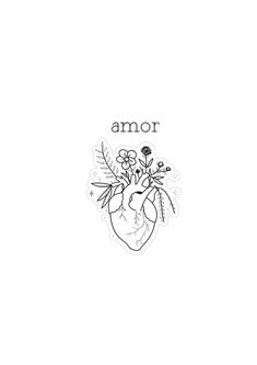 a drawing of a heart with flowers in it and the word armor written on top