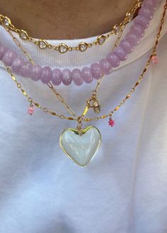 Gold Necklace Inspiration, Puffy Heart Necklace, Inexpensive Jewelry, Premium Jewelry, Buy Necklace, Stacked Jewelry, Puffy Heart