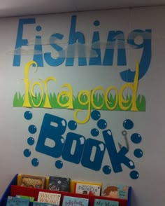 there is a sign that says fishing for a good book