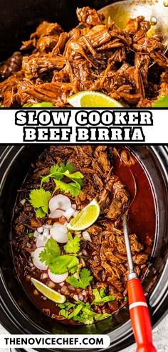 slow cooker beef birthha with cilantro and lime