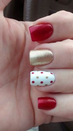 Dainty Dec Nails, Fingernail Designs, Fall Gel Nails, Cherry Nails, Nails Today, Nails Christmas, Simple Nail Art Designs, Cute Gel Nails