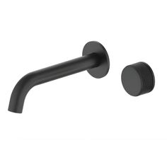 a black bathroom faucet with two handles and a round handle on the side