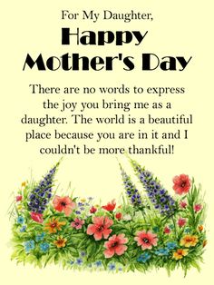 a mothers day card with flowers in the middle and an image of a flower border