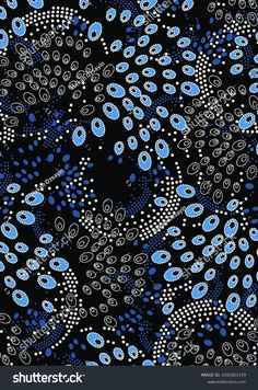 an abstract blue and black background with circles