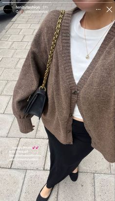 Look Plus Size, Uni Outfits, Corporate Outfits, Brown Cardigan