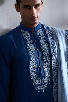 Stylish Boy Clothes, Kurta Set Men, Wedding Kurta, Blue Kurta, Men Kurta, Men's Kurta, Kurta Men