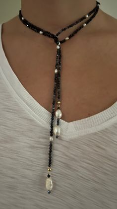 Lariat Wrap Necklace - Wear 4+ more Ways – Mac & Ry Jewelry Lariat Necklace Diy, Beaded Lariat Necklace, Jewels Diy, Loom Jewelry, Diy Jewelry Projects, Indie Jewelry, Beaded Necklace Designs, Diy Gemstone, Pearls Diy