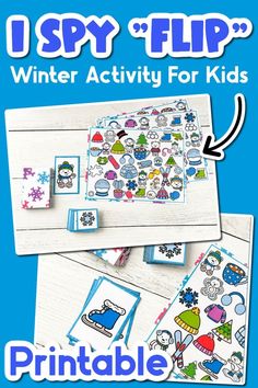 Engage your toddler this winter with an exciting I Spy "Flip" Game! This printable board game for kids helps develop social skills like taking turns, communication, and cooperation. Toddlers and preschoolers will have a blast with this I Spy "Flip" game on chilly days. Just print, cut, and play! Visit the blog for the full details on this fun printable I Spy game for kids.