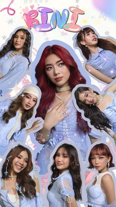 Bini Members, Group Collage, Red Hair Pictures, Bini Aiah, Clouds Wallpaper Iphone, Learning Alphabet, Cute Tshirt Designs, Album Cover Wallpaper Collage, Clouds Wallpaper