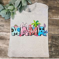 Cute Design ! Custom Made And Will Ship Within A Few Days! On Gildan Unisex Short Sleeve Sublimation Ink Check Out My Page For More Designs Stitch Birthday Shirt, Stitch Birthday, Stitch And Angel, Stitch Shirt, Sublimation Ink, 10th Birthday, Mama Shirt, Unisex Shorts, Cute Design