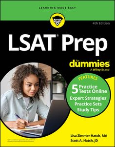 a book cover for lsat prep for dummies