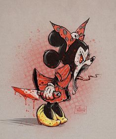 Dark Disney Tattoo, Dark Disney Art, Tattoo Skulls, Cute Monsters Drawings, Disney Horror, Scary Drawings, Cool Tattoo Drawings, Horror Drawing, Mouse Tattoos