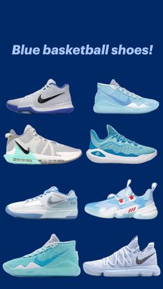 basketball shoes Blue Basketball Shoes, Pretty Sneakers, Blue Basketball, Basket Nike, Basket Sport, Basketball Skills