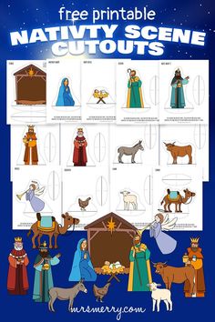 free nativity scene printable cutouts Nativity Scene Printable, Printable Nativity Scene, Nativity Scene Characters, Nativity Printables, Printable Nativity, Nativity Characters, Nativity Scene Crafts, Nativity Coloring Pages, Nativity Silhouette