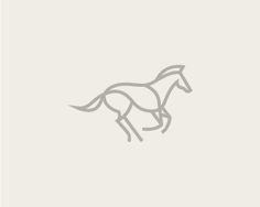 the outline of a running horse on a white background with gray lines in the middle