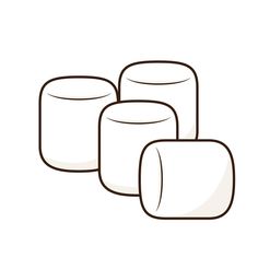 three white jars sitting next to each other on top of a white surface with brown lines