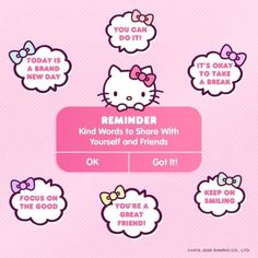 hello kitty wallpaper with the words reminders to share with you and your friends