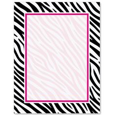 a zebra print with a pink border around the edges and an empty square in the middle