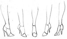 the legs and ankles of three women in high heeled shoes, from front to back