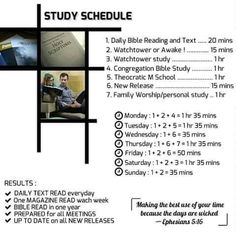 a poster with the words study schedule on it and an image of a man sitting at a desk