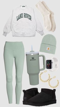 Outfit Picker, Sage Green Outfit, Winter Green, Black Ugg Boots, Cute Lazy Outfits