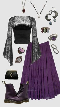 Stevie Nicks inspired outfit #outfitinspo #vintage #whimsigoth #whimsical #whimsigothic #stevienicks Witchy Outfits, Earthy Outfits, Witchy Fashion, Witch Outfit, Fashion Aesthetics, Whimsical Fashion, Stevie Nicks, Mode Inspo, Goth Outfits