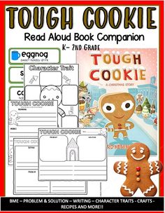 a book cover with gingerbreads and the words tough cookie read aloud about book companion