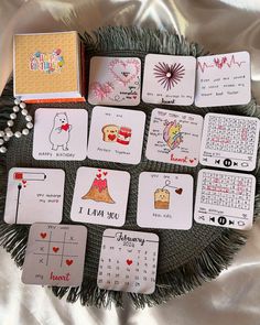 playing cards are laid out on a blanket