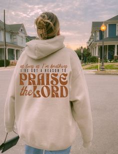 Let Everything Praise The Lord | Christian Hoodie | Jesus Love You Hoodie | Christian Merch | Trendy Christian Streetwear  Keep In Mind this print is Distressed Looking :)  This Would make a great gift for your Christian friends and family  💕MADE WITH DTG * P R I N T I N G  Designs are printed directly on the garment using DTG (direct to garment) to ensure a long-lasting, vibrant & durable finish. The process itself resembles digital printing on paper. Using this technique, pigmented water-base Christian Clothing For Women, Christen Clothing, Apparel Design Ideas, Jesus Sweatshirts Hoodies, Christian Hoodie Ideas, Faith Based Apparel, Christian Amazon Finds, Cute Christian Hoodies, Cute Trendy Clothes